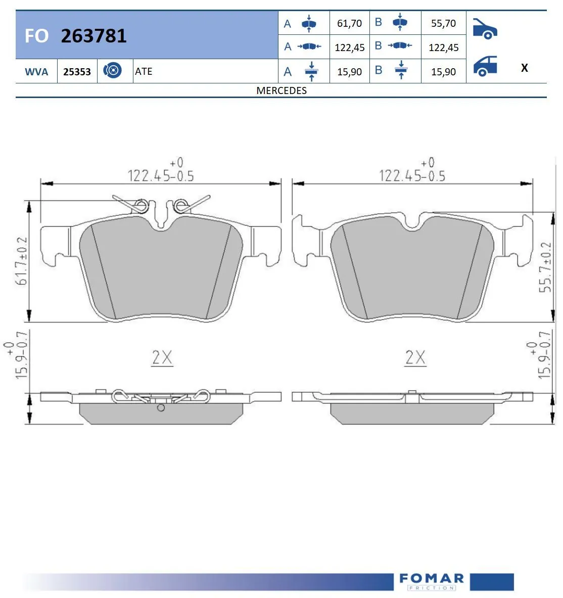 Brake Pad Set, disc brake